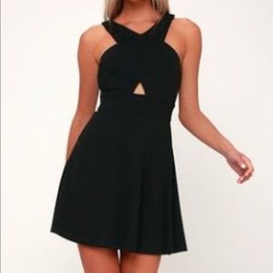 Lulus So Sophisticated Cut Out Skater Dress